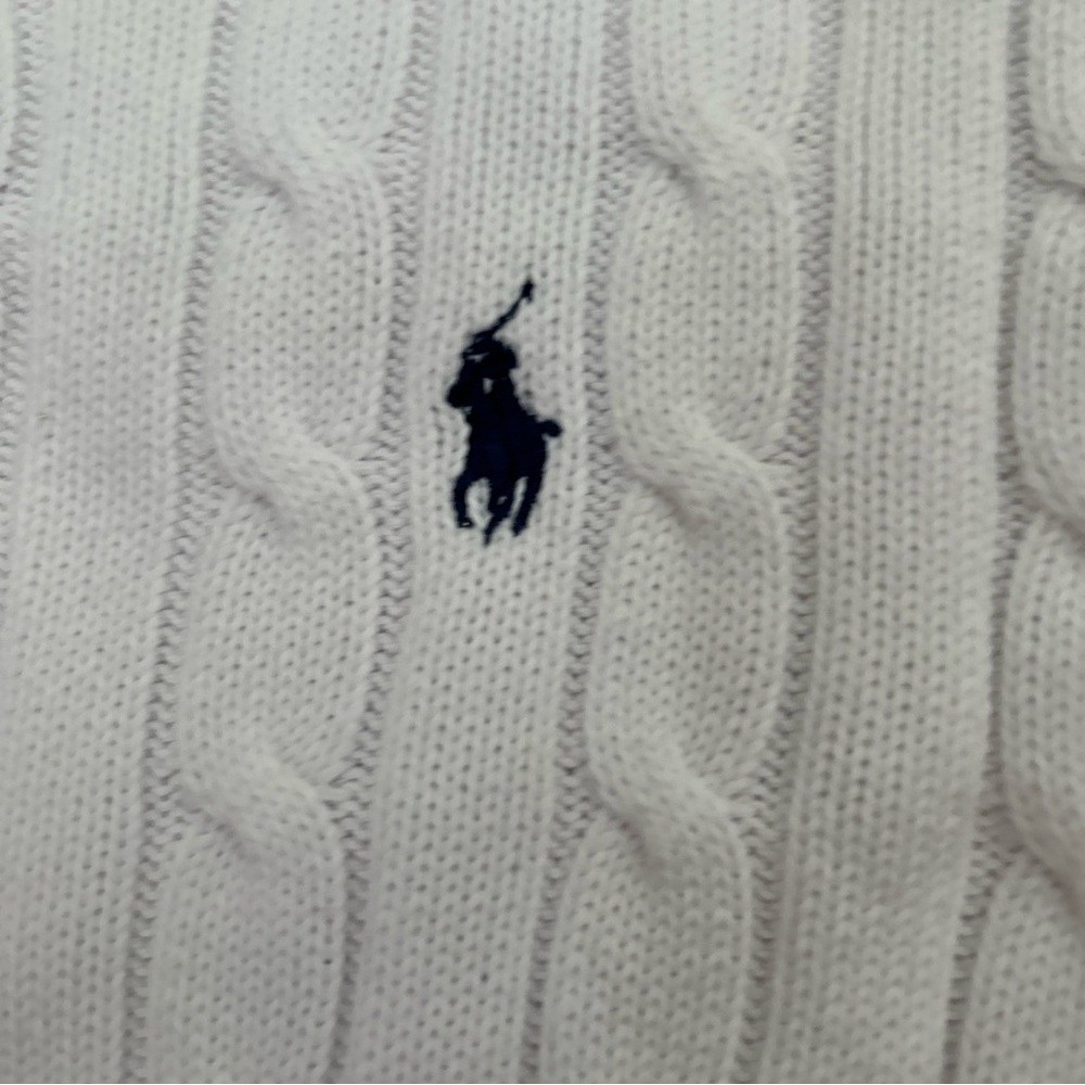 Polo Ralph Lauren White Basic Cable-Knit Cotton C… - image 3